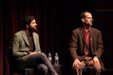 Zach Ingrasci and Bruce Whitehouse lead a discussion following the film screening of Salam Neighbor at Zoellner Arts Center - Lehigh University